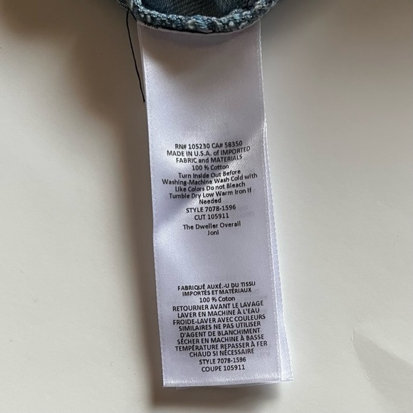 CURRENT/ELLIOTT THE DWELLER OVERALL COLOR JONI SIZE 3 (L) WIDE LEG DENIM. NWT. - Picture 13 of 16